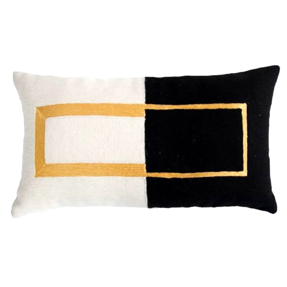 NWT West Elm x Leah Singh Geometric Gold Wool Tribeca Rectangle Pillow Cover